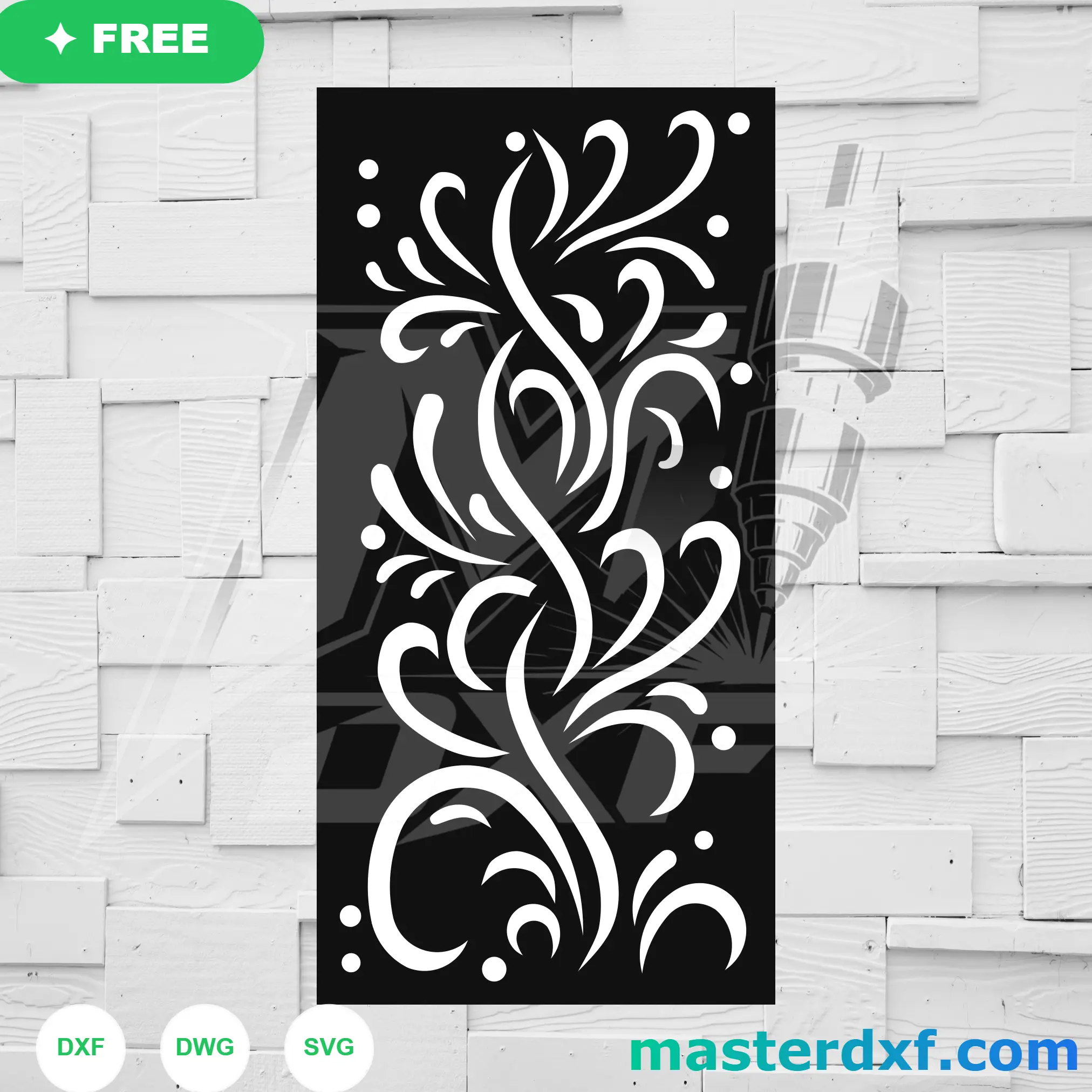 Abstract Whimsical Vine Swirls and Bubble Accents Cutting File DXF File